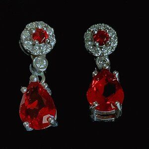 Stauer Sterling Silver Gemdrop Ruby Earrings